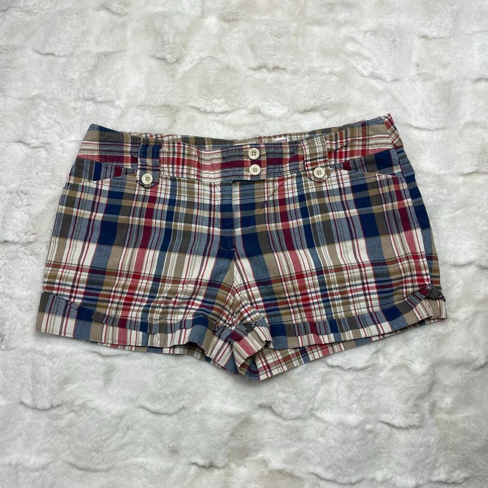 🔥Vintage Y2K Outlooks Plaided Madras Mini Shorts Women’s Size 13 Waist 34”